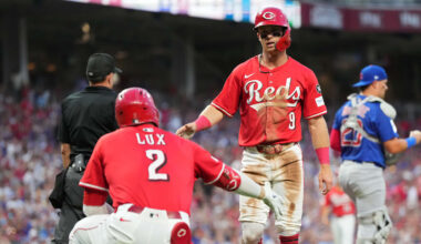 Cincinnati Reds players Matt McLain, Gavin Lux