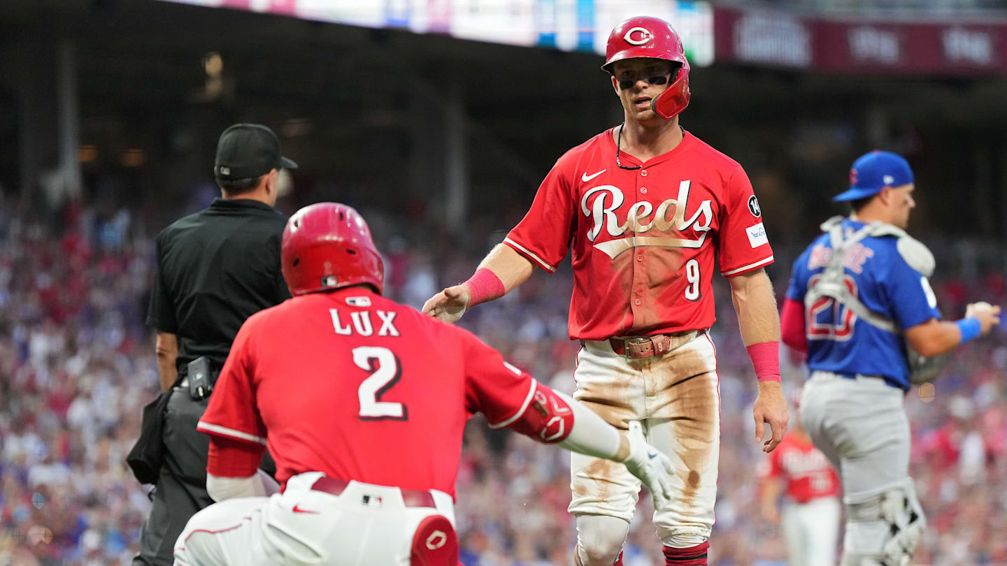 Cincinnati Reds players Matt McLain, Gavin Lux
