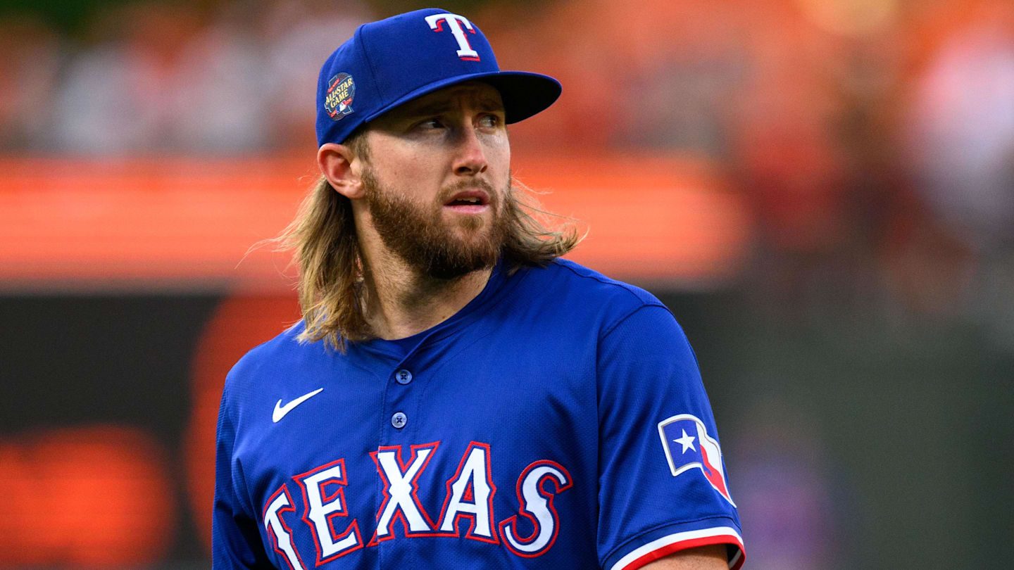 Jun 30, 2024; Baltimore, Maryland, USA; Texas Rangers third base Davis Wendzel (38) warms up before the game between the Baltimore Orioles and the Texas Rangers at Oriole Park at Camden Yards. Mandatory Credit: Reggie Hildred-Imagn Images
