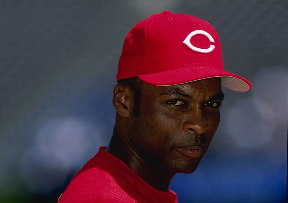 9 Apr 1998:  Outfielder Reggie Sanders of the Cincinnati Reds in action during a game against the San Diego Padres at Qualcomm Stadium in San Diego, California. The Padres defeated the Reds 6-2. Mandatory Credit: Harry How  /Allsport