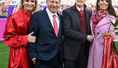 (From left) Jennifer Ashton and her husband Tom Werner, Chairman of Liverpool, and John Henry, Principle Owner, with his wife Linda Pizzuti Henry. Werner and Henry founded FSG