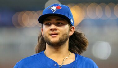 Bo Bichette in a Blue Jays cap