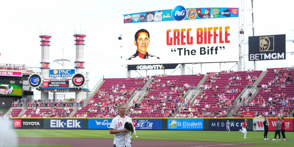 Greg Biffle, who died in plane crash, threw out first pitch at Reds game last season
