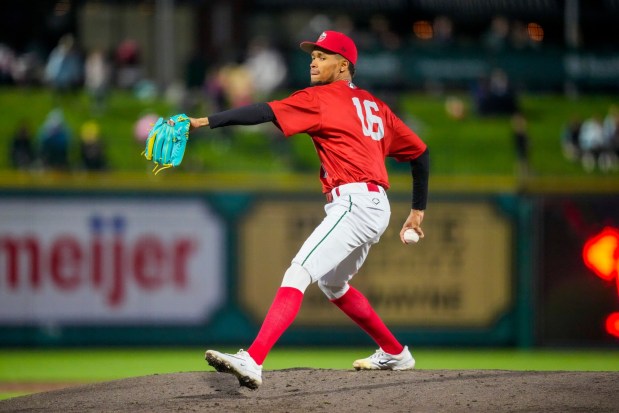 Padres pitching prospect Miguel Mendez with high Single-A Fort Wayne. (Jeffrey Nycz / Fort Wayne TinCaps)