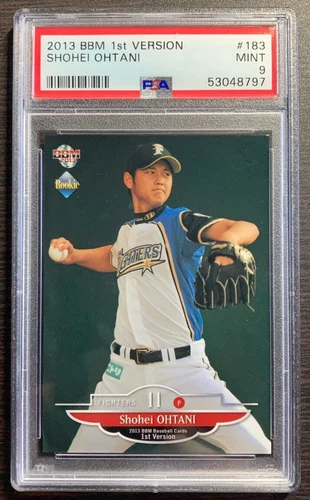 2013 Shohei Ohtani BBM 1st Ver. RC Rookie PSA9 MINT Card #183 Nippon-Ham Fighter - Picture 1 of 2