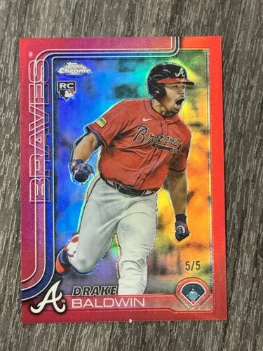 2025 Topps Chrome Update Red Refractor Drake Baldwin #USC96 /5 - Picture 1 of 5