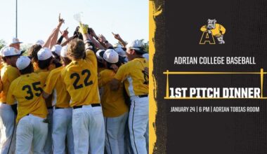 Adrian College Baseball to Host Second Annual 1st Pitch Dinner on January 24