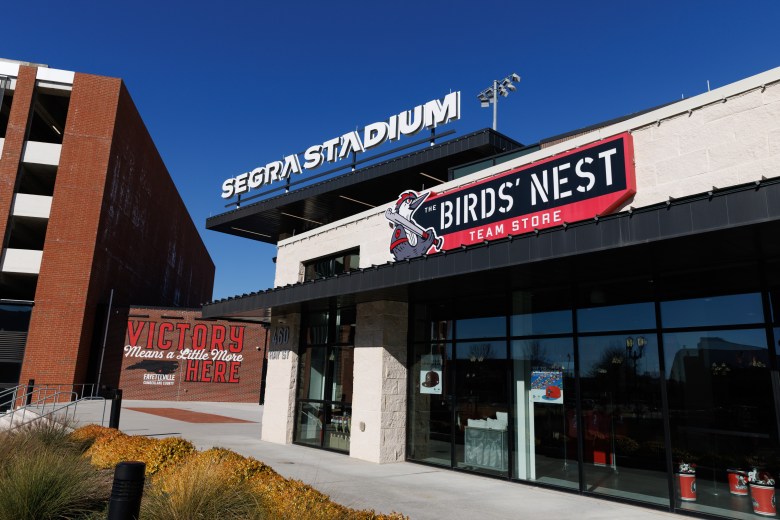 Exterior of the Segra Stadium baseball stadium