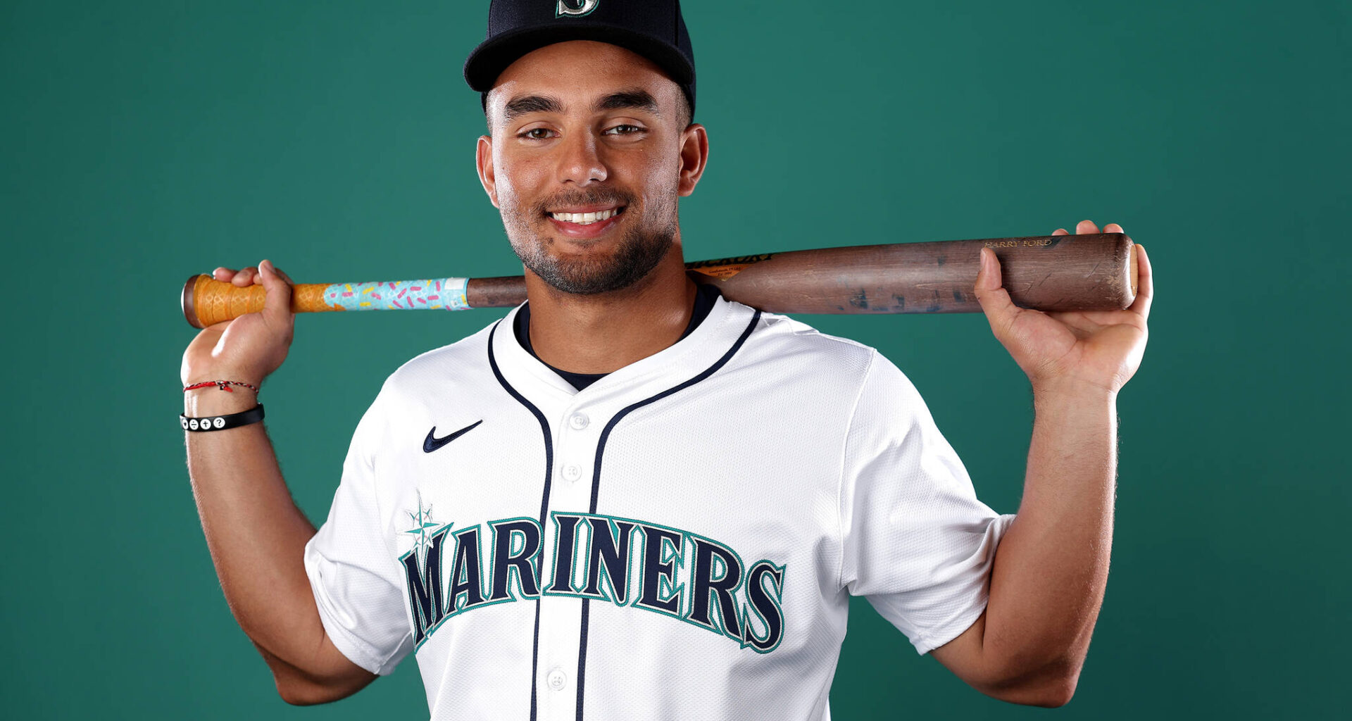 Harry Ford of the Seattle Mariners poses for a portrait during photo day at the Peoria Sports Complex on Feb. 20, 2025, in Peoria, Arizona. (Steph Chambers/Getty Images/TNS)