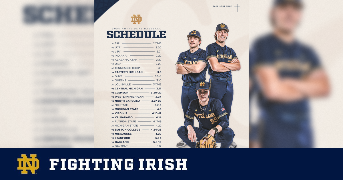 Irish Baseball Squad Announces 2026 Schedule – Notre Dame Fighting Irish – Official Athletics Website