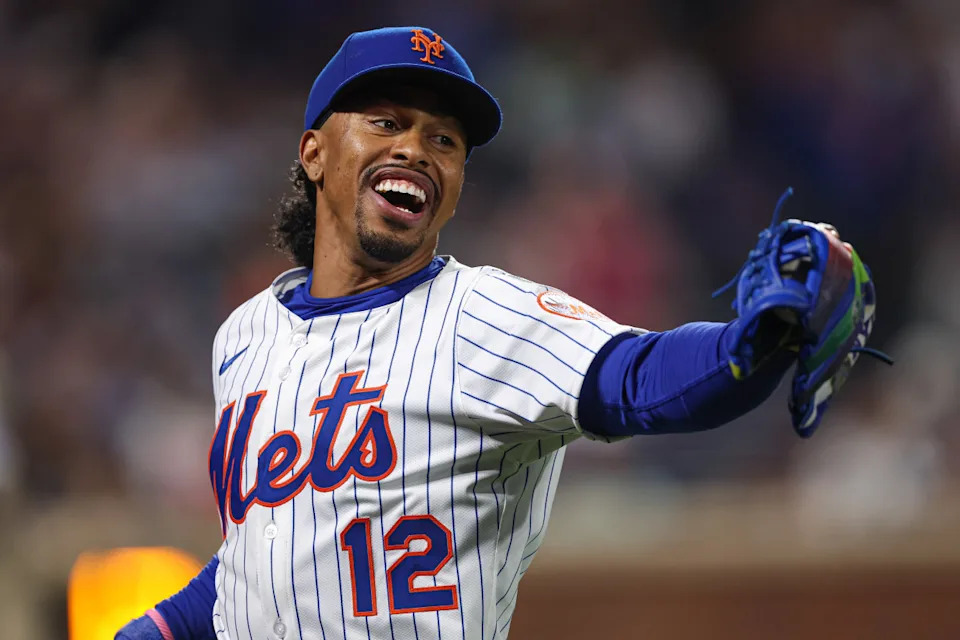 Sep 17, 2025; New York City, New York, USA; New York Mets shortstop Francisco Lindor (12) reacts during the sixth inning against the San Diego Padres at Citi Field. Mandatory Credit: Vincent Carchietta-Imagn Images© Vincent Carchietta-Imagn Images&period;