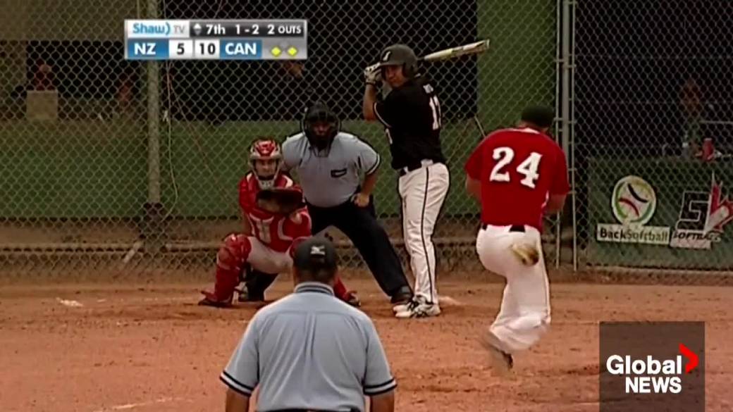 Click to play video: 'Team Canada teammates McCullough, Major playing at home in Men’s Softball World Cup'