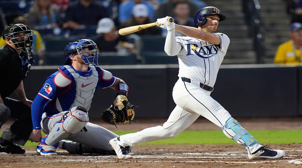 The Tampa Bay Rays' Brandon Lowe will be contributing to the Pittsburgh Pirates' offense in the upcoming season after being traded Friday. (AP Photo/Chris O'Meara)
