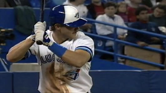 Former Toronto Blue Jays second baseman Jeff Kent hits his first major League home run at SkyDome.