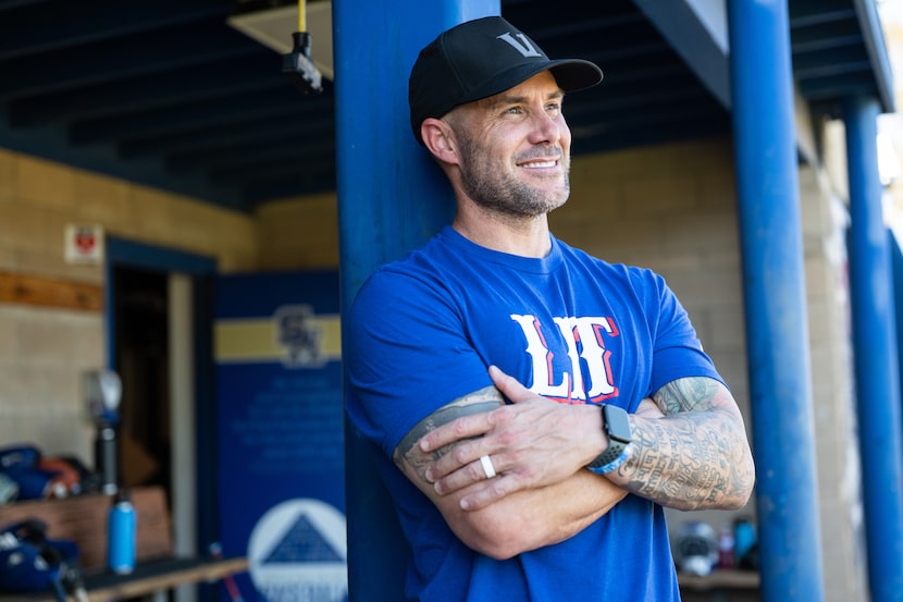 Texas Rangers Manager Skip Schumaker at Santa Margarita Catholic High School on Wednesday,...