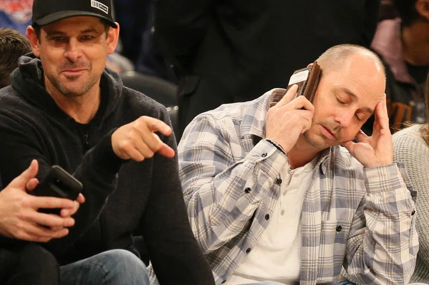 New York Yankees manager Aaron Boone and general manager Brian Cashman. Credit: Nicole Sweet-Imagn Images.
