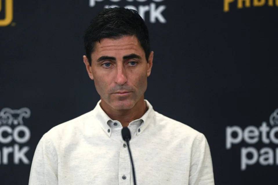 San Diego Padres general manager A.J. Preller looks on during a press conference at Petco Park. USA TODAY Sports