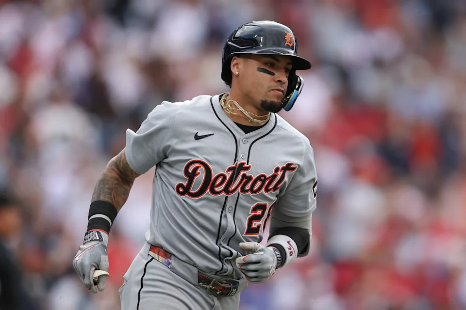 Detroit Tigers infielder Javier Baez (28).© Bill Streicher-Imagn Images