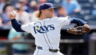 Tampa Bay Rays pitcher Shane Baz delivers to the Toronto Blue Jays during the first inning of a baseball game Sept. 18, 2025, in Tampa, Fla. (AP Photo/Chris O'Meara, File)