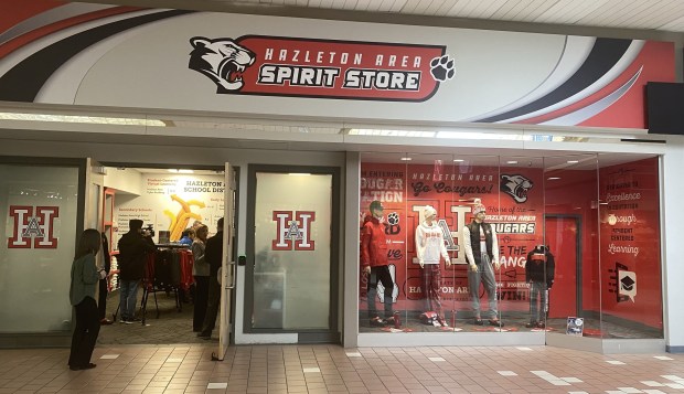 The Hazleton Area School District (HASD) -new HASD Spirit Store at The Hazleton Area Cyber Academy, in the Laurel Mall on Thursday March 6, 2025. 2025 (John Haeger / Staff Photographer)