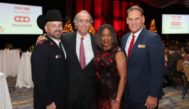 Captain Jeremy Walker, Robert Bland, Deborah Duncan, John Romaka at the Salvation Army gala (Photo by Priscilla Dickson)