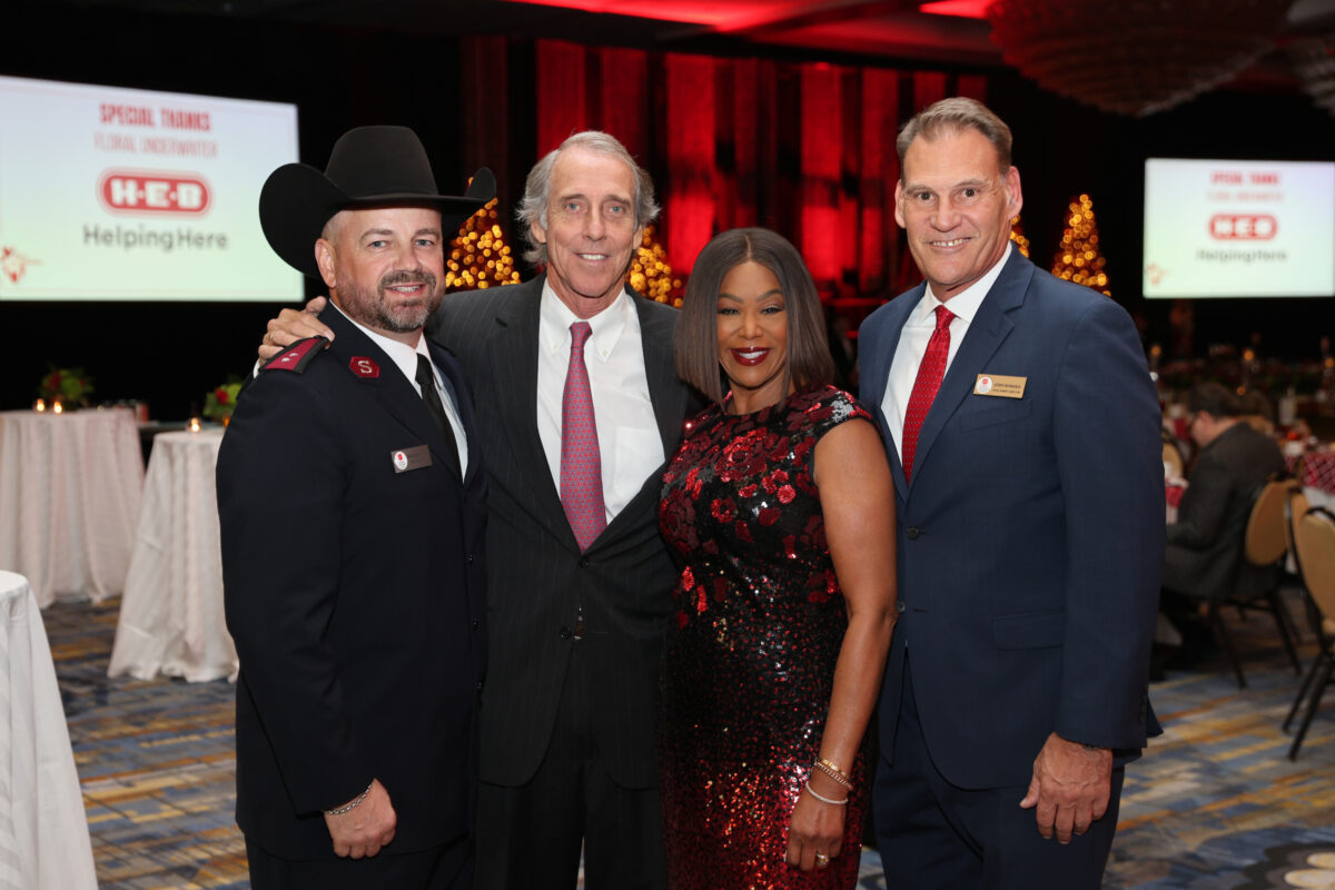 Captain Jeremy Walker, Robert Bland, Deborah Duncan, John Romaka at the Salvation Army gala (Photo by Priscilla Dickson)