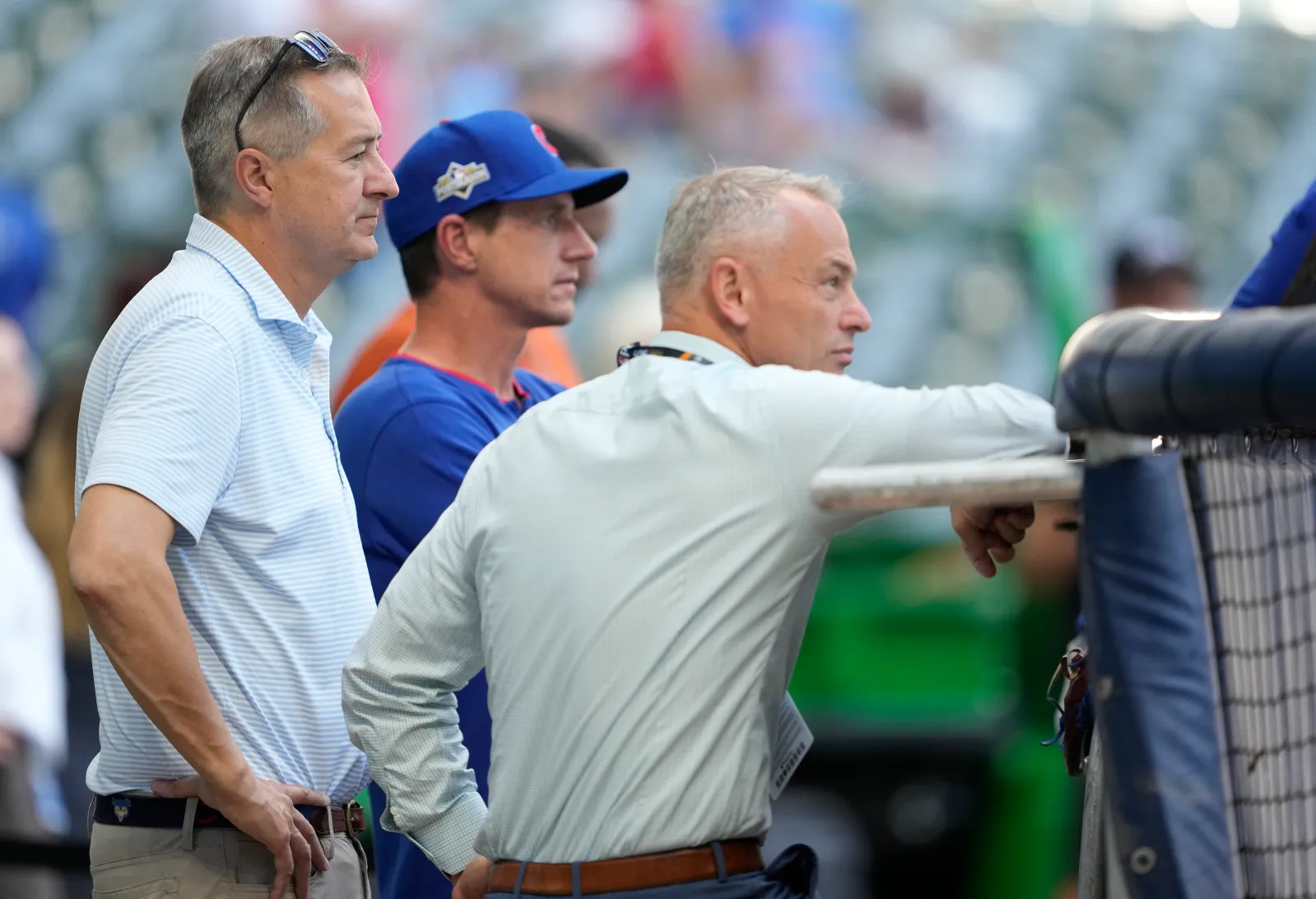 Owner Thomas S. Ricketts, President, manager Craig Counsell and General Manager Jed Hoyer of the Chicago Cubs