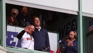When Joe Castiglione (left) retired from calling games on WEEI, Will Flemming (center) took over as lead Red Sox radio voice.