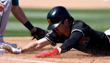 Corbin Carroll #7 of the Arizona Diamondbacks...