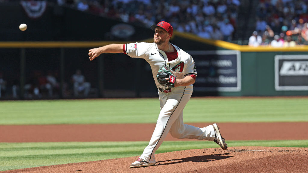 Merrill Kelly #29 of the Arizona Diamondbacks...