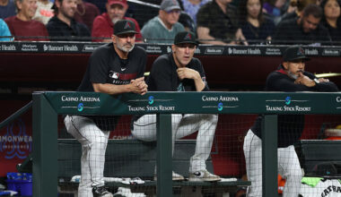 Torey Lovullo #17 of the Arizona Diamondbacks...