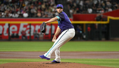 Merrill Kelly #29 of the Arizona Diamondbacks...