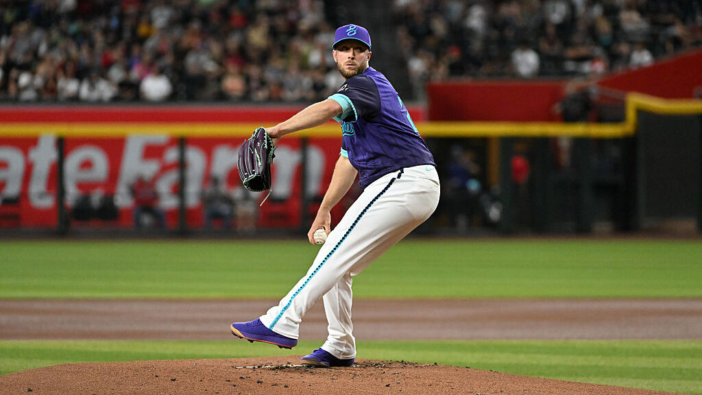 Merrill Kelly #29 of the Arizona Diamondbacks...