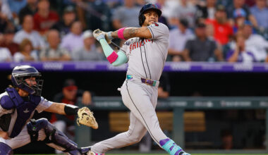 Ketel Marte #4 of the Arizona Diamondbacks...