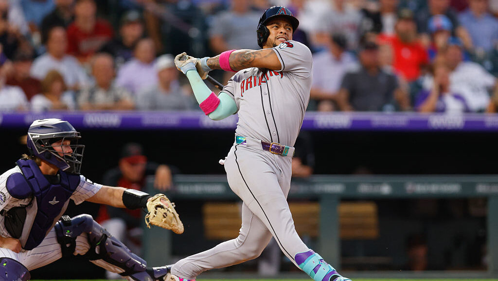 Ketel Marte #4 of the Arizona Diamondbacks...