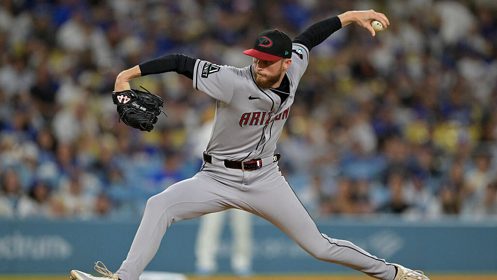 Kyle Backhus #43 of the Arizona Diamondbacks...