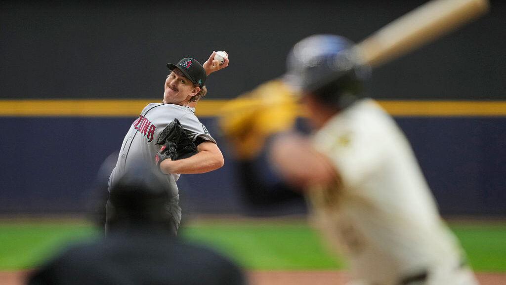 Taylor Rashi #54 of the Arizona Diamondbacks...