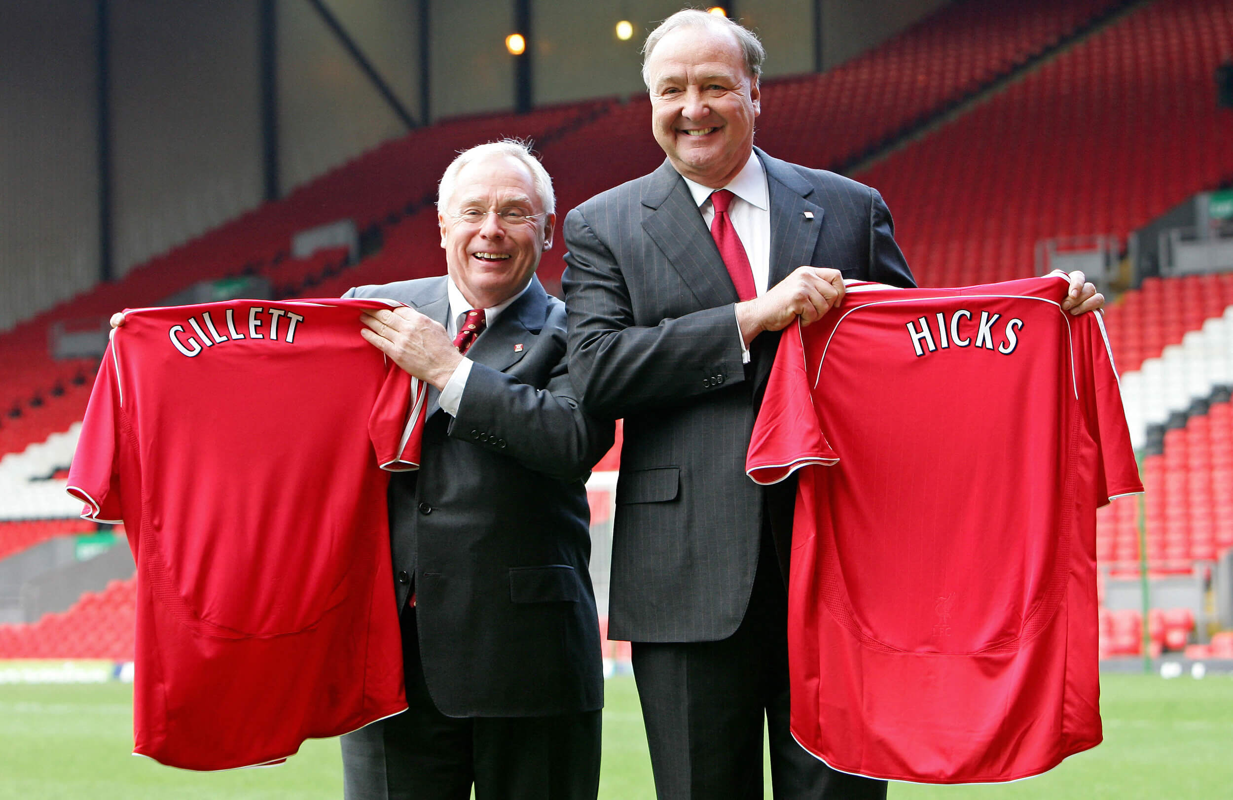 Gillett and Hicks being presented as Liverpool owners in 2007