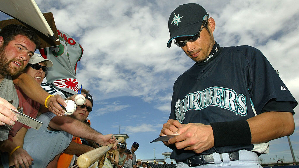 Ichiro Suzuki #51 of the Seattle Mariners during Cactus League...