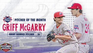 Griff McGarry Eastern League Pitcher of the Month, July 2023