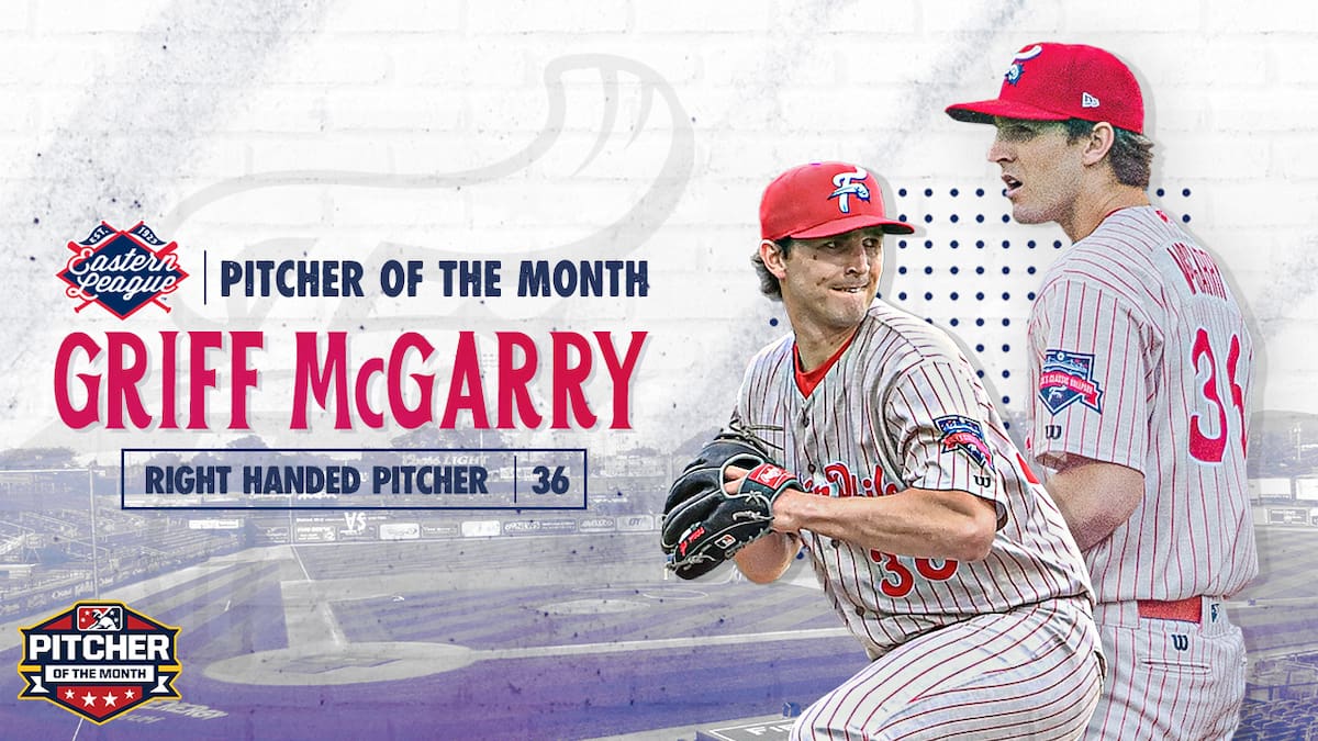 Griff McGarry Eastern League Pitcher of the Month, July 2023