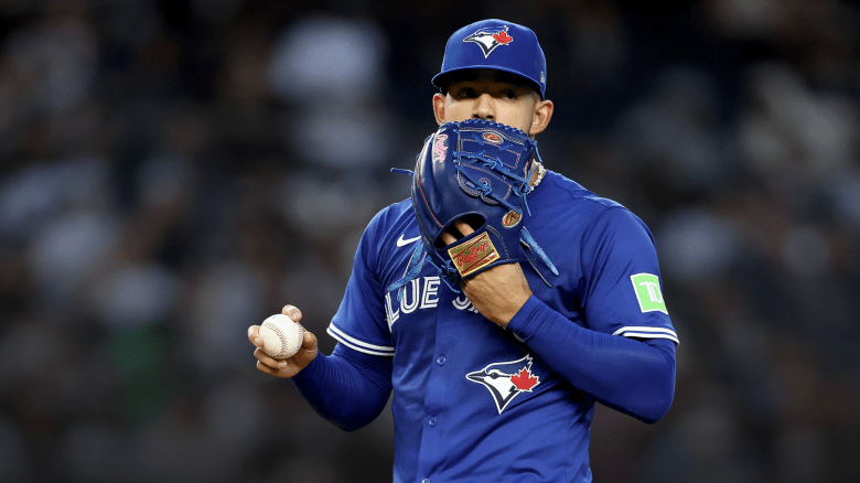 José Berríos leaves the mound at Rogers Centre as the Blue Jays weigh trading him despite his low market value and importance to their rotation.