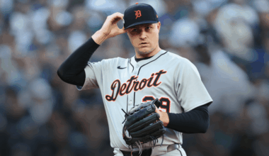 Detroit Tigers ace Tarik Skubal walks off the mound as trade rumors swirl despite Detroit’s need to extend their two-time Cy Young winner.