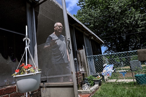 Retired Bethlehem Steelworker Dewey Parks in the back yard of his  Dundalk home on Saturday, May 31. He is struggling to get a response from the Social Security Administration concerning owed benefits. following DOGE cuts