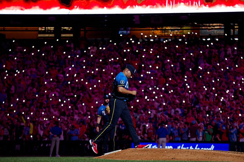 Aug 1, 2025; Philadelphia, Pennsylvania, USA; Philadelphia Phillies closer Jhoan Duran takes the mound for the ninth inning against the Detroit Tigers at Citizens Bank Park. (Grace Del Pizzo/On Pattison)
