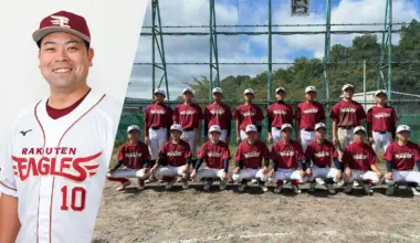 Manager Kanji Teraoka (left) Rakuten Eagles Junior 2025 (right) ⓒRakuten Eagles