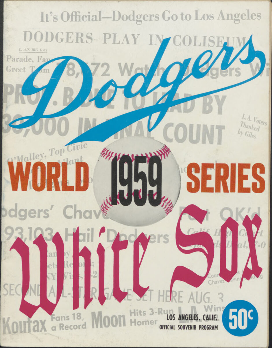 1959 Los Angeles Dodgers v. Chicago White Sox World Series program