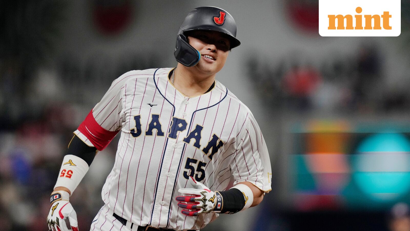 Japan third baseman Munetaka Murakami (55) runs the bases after hitting a home run during the second inning of a World Baseball Classic game against the United States. (file photo)