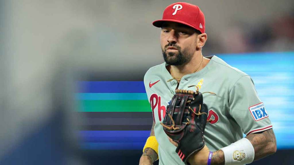 Philadelphia Phillies right fielder Nick Castellanos (8) returns to the dugout against the Miami Marlins during the fifth inning at loanDepot Park.
