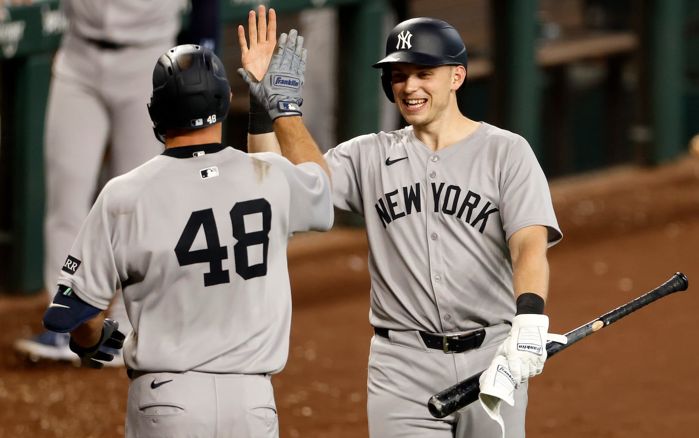 Ben Rice (right) and Paul Goldschmidt (left) shared first base for the Yankees in 2025.